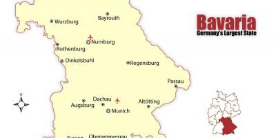 Mapa německa ukazuje mnichov