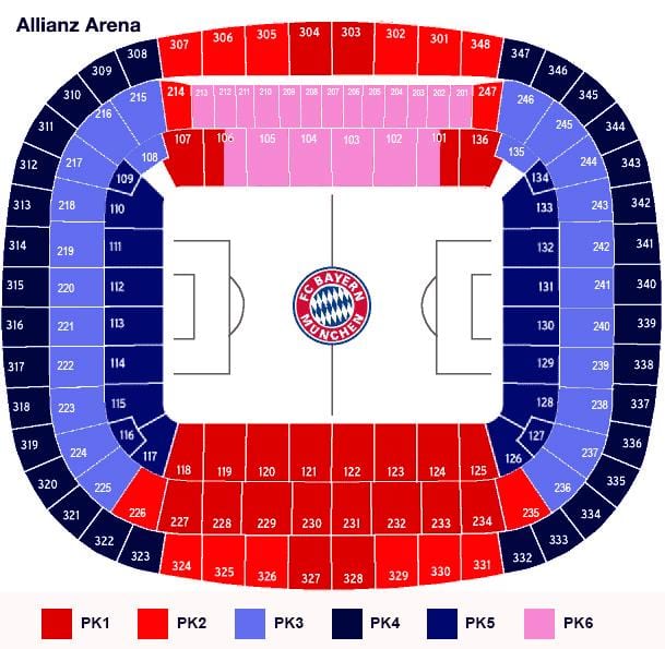 Mapa allianz arena