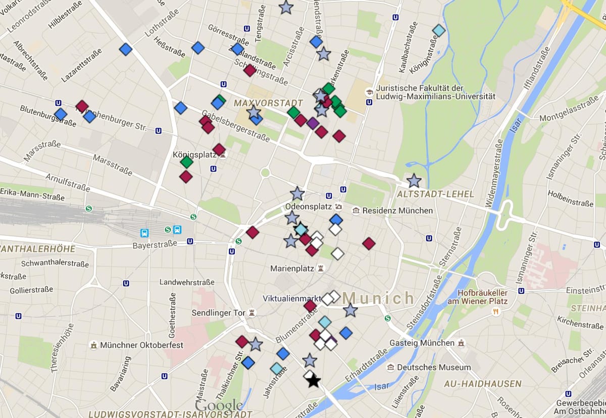 Mapa mnichov, altstadt