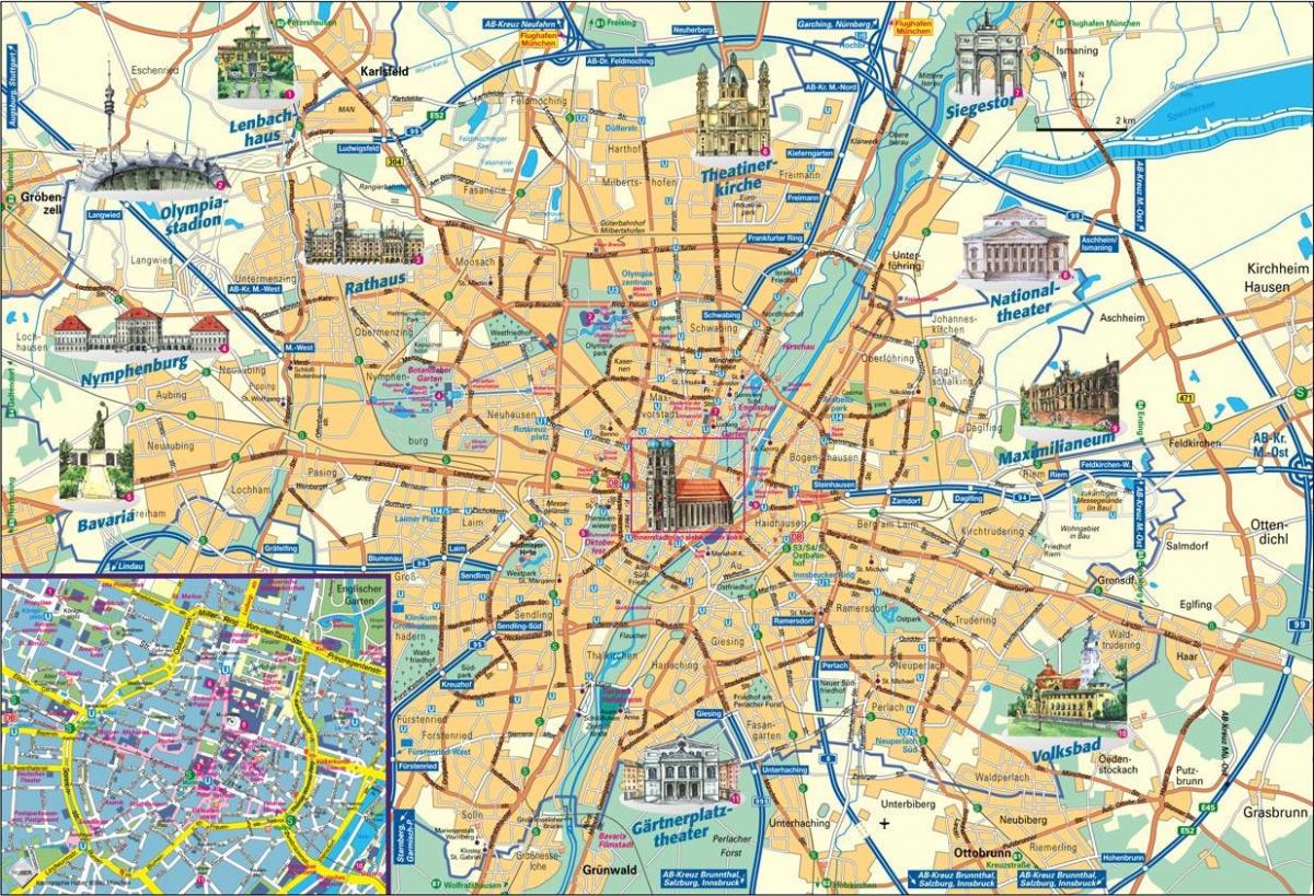 mapa města mnichov, německo