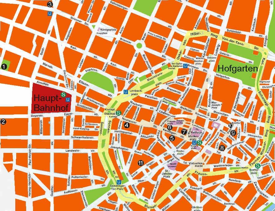 Mapa mnichova pivnic
