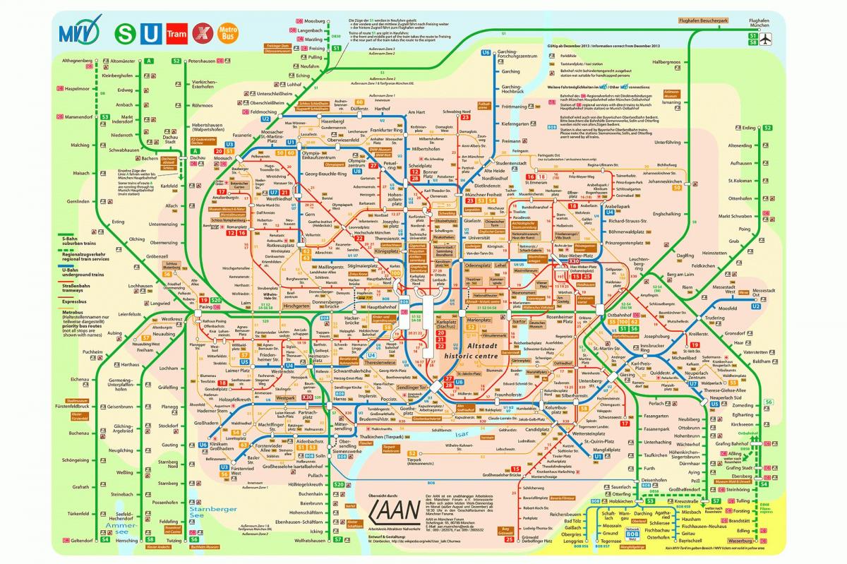 mnichov veřejné dopravy mapu