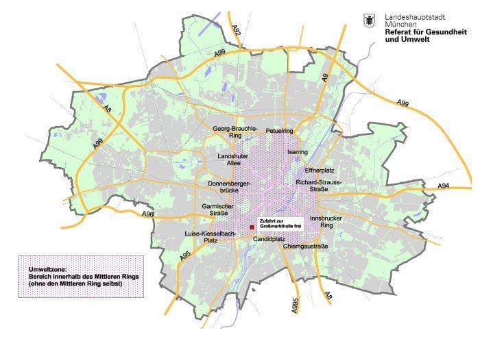 Mapa mnichova zelené zóny