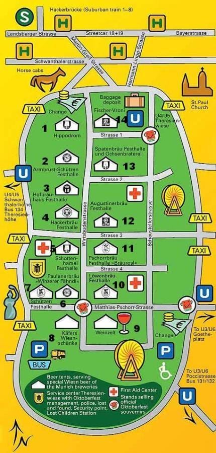 Mapa mnichov a pivovary 