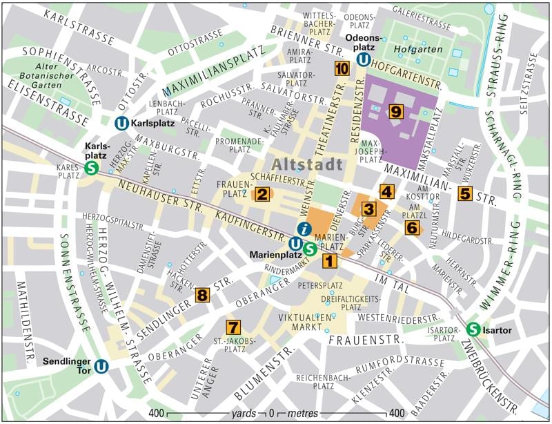 Mapa mnichov staré město
