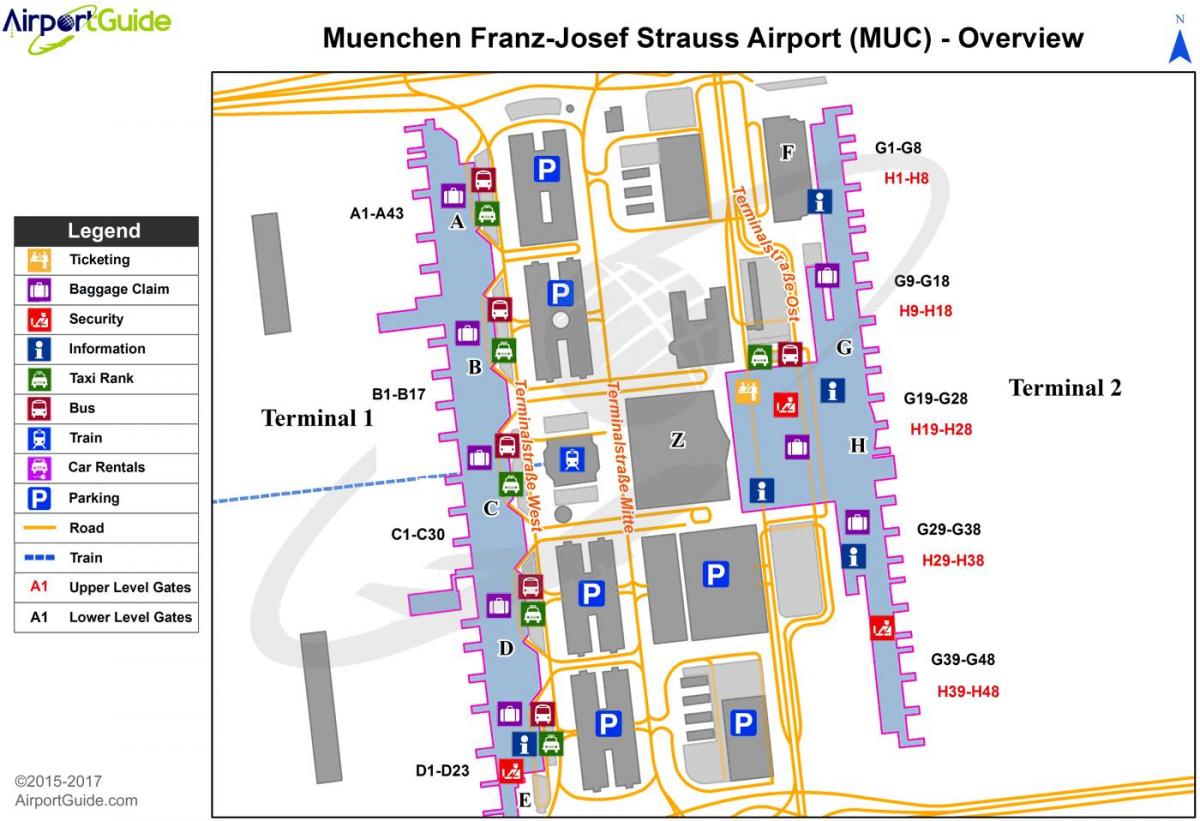 mnichovské mezinárodní letiště mapě