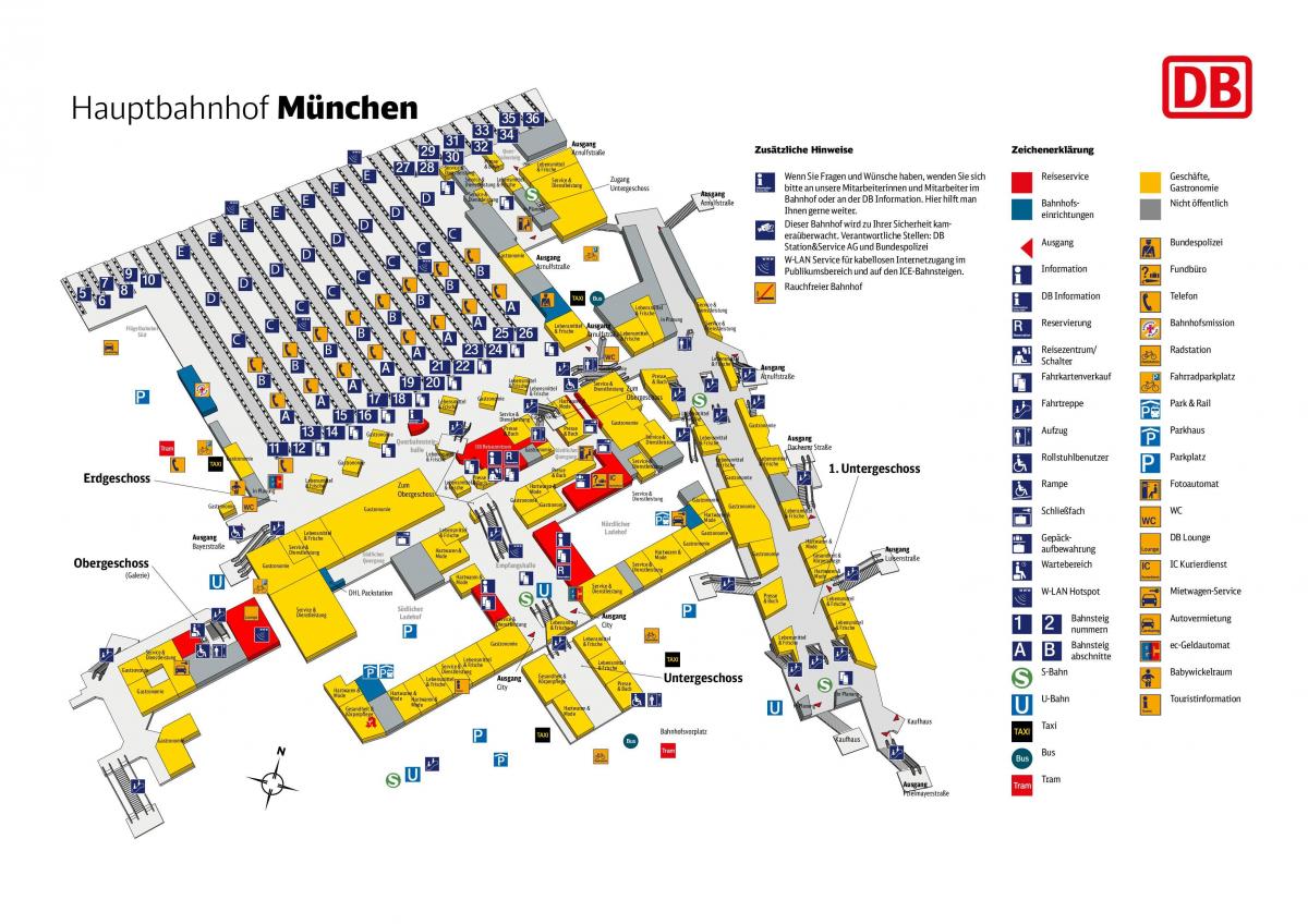 mnichov hbf platforma mapě