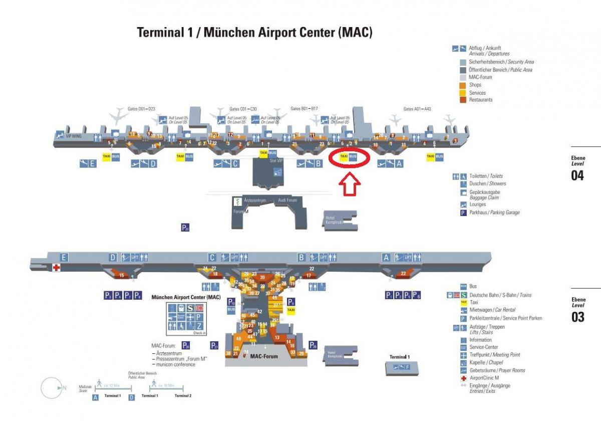Mapa mnichov letiště terminál 1