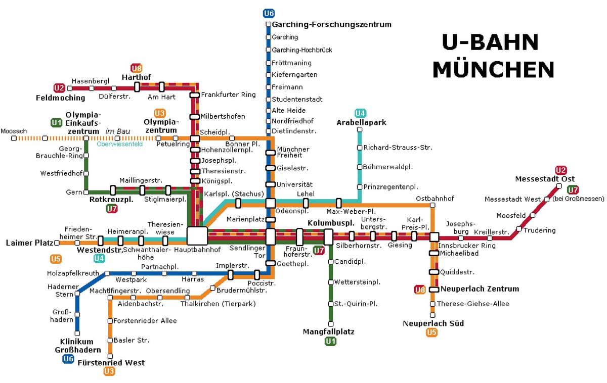 ubahn mapa mnichov