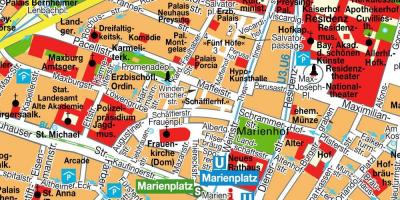 Ulice mapa z centra mnichova