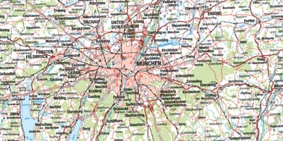 Mapa mnichova a okolních měst