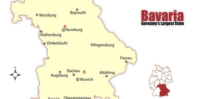 Mapa německa ukazuje mnichov