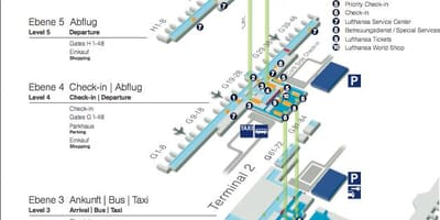 Mapa z mnichovského letiště společnost lufthansa