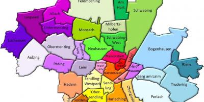 Mnichov okresů mapa